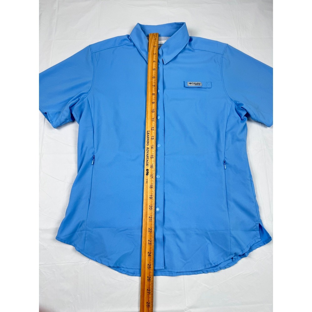 Columbia PFG Tamiami II Fishing Shirt Womens Small Blue Short Sleeve Fishing Sun - Picture 7 of 12